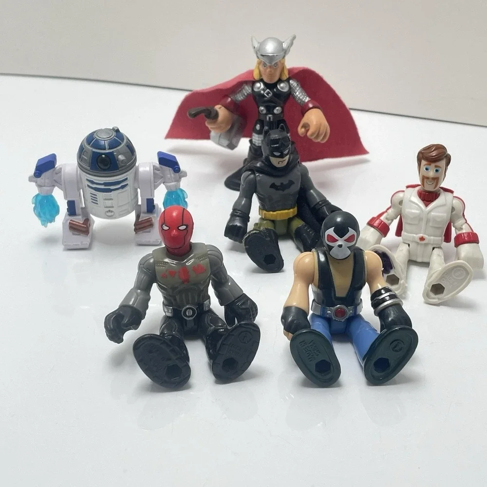 Imaginext‎ & Playskool Heroes Figures, Bikes Jet And Shark - 20 Total